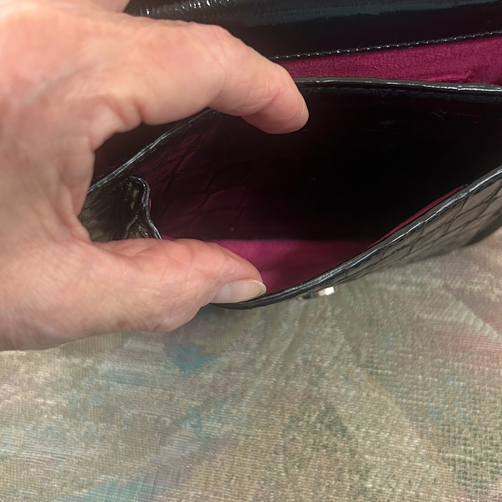 Brighton Chic Black Crocodile Pattern Wristlet Pu… - image 4